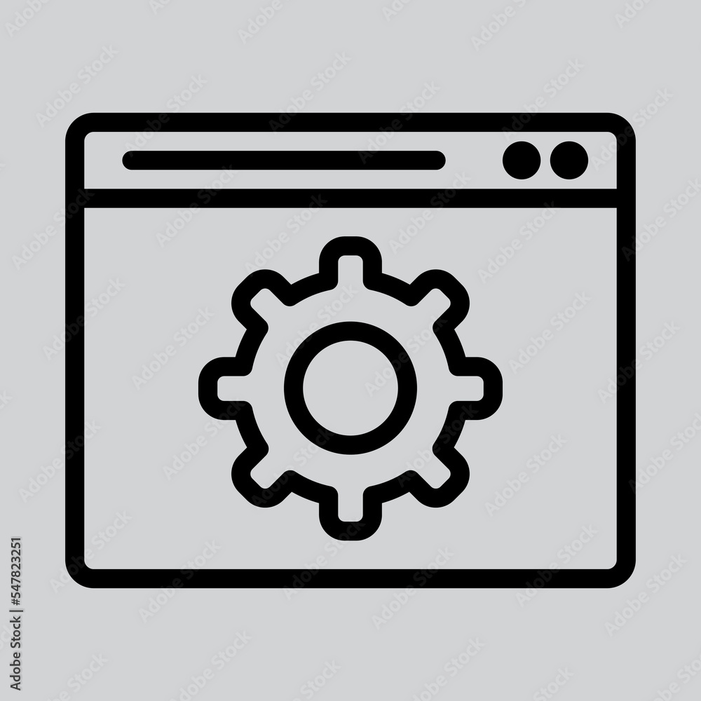 Configuration icon in line style about browser, use for website mobile app presentation Configuration icon in line style about browser, use for website mobile app presentation