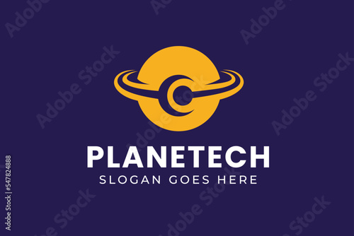 Planet Technology Company Logo Design