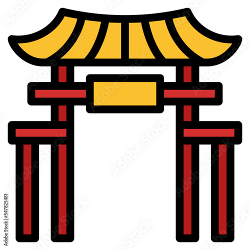 gate filled outline icon