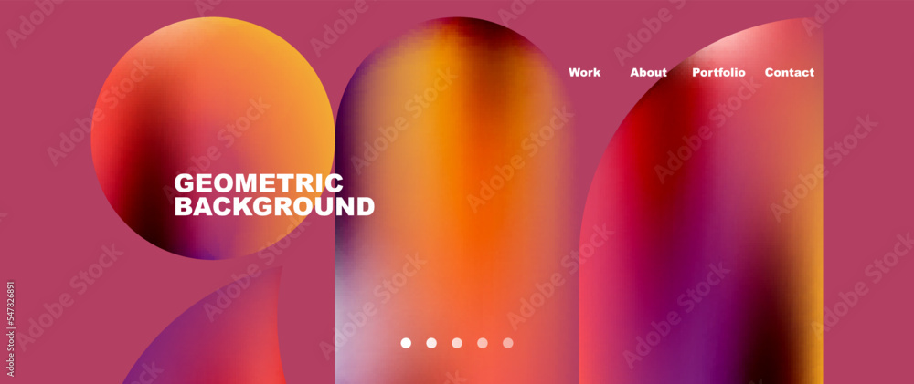 Fototapeta premium Colorful metallic geometric shapes minimal abstract background
