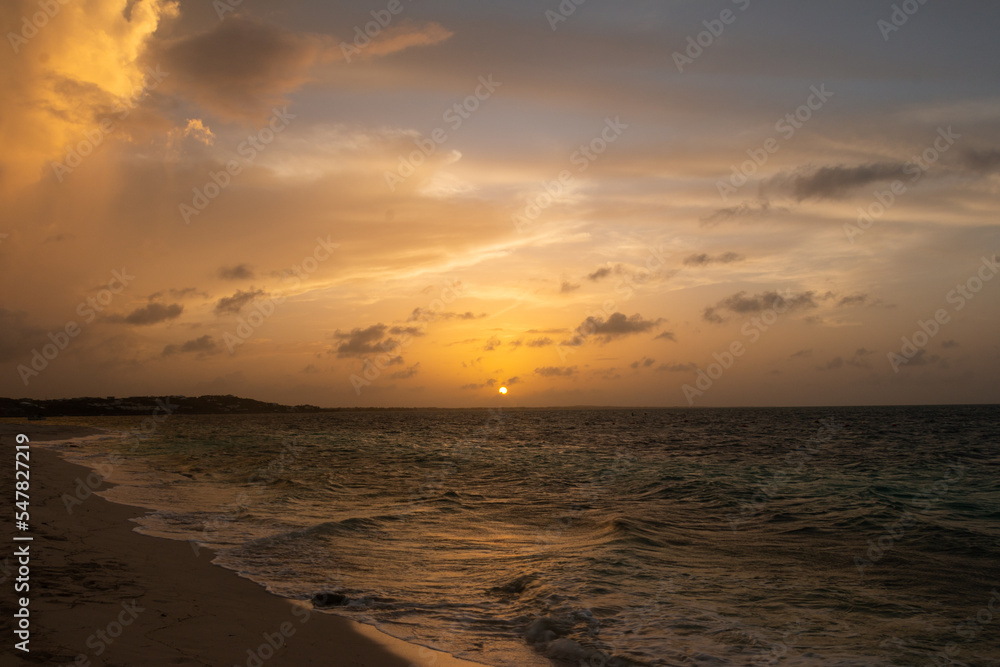 Sunset on Providenciales North Beach Turks and Caicos 
