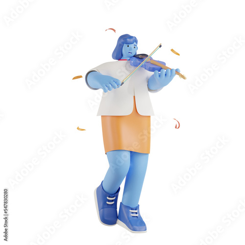 3d party people playing violin