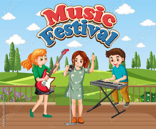 Kids music band at park