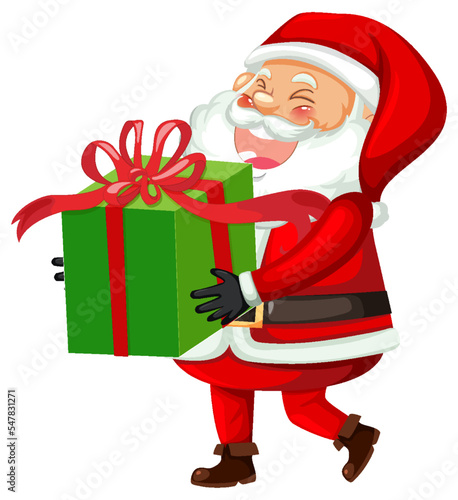 Santa Claus sending gift bag
