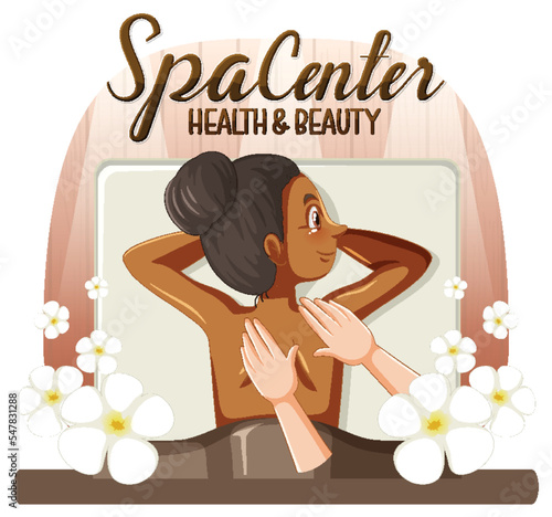 Spa center text for banner or poster design
