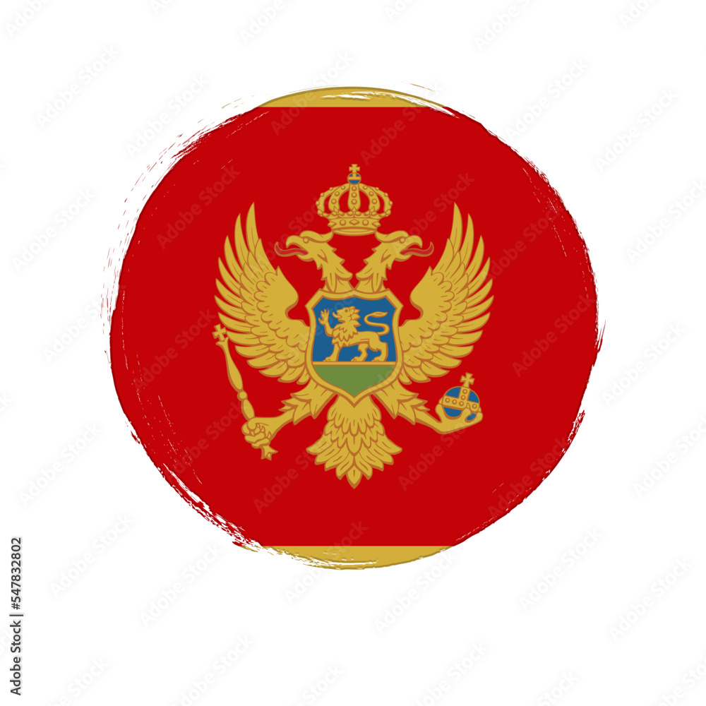 Flag of Montenegro, banner with grunge texture Flag of Montenegro, banner with grunge texture