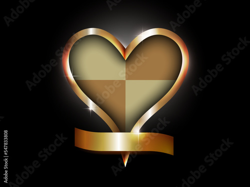 落ち着いた色のキラキラハートベクターイラストテンプレート背景/壁紙