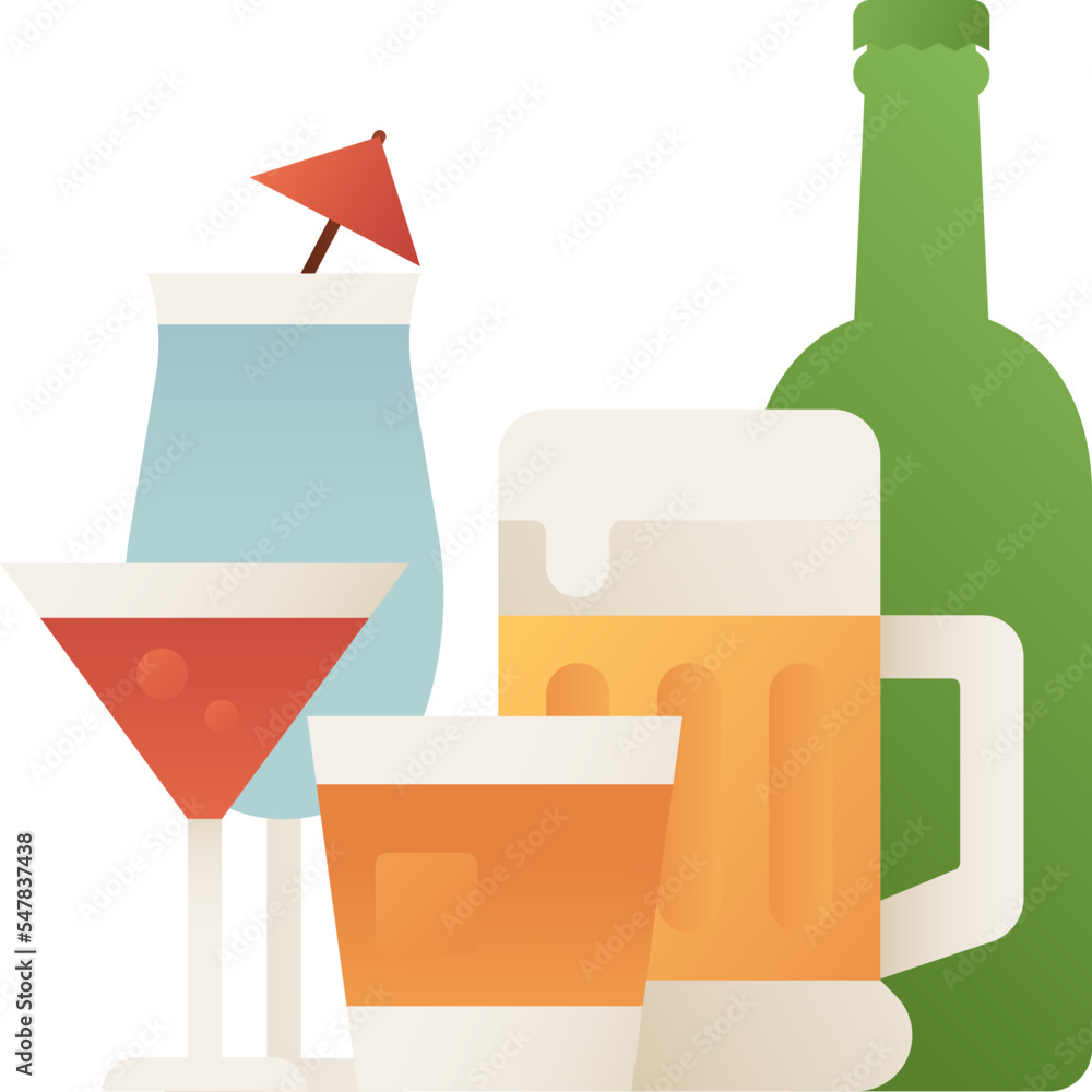 Drink isolated on white background, illustration, icon, element