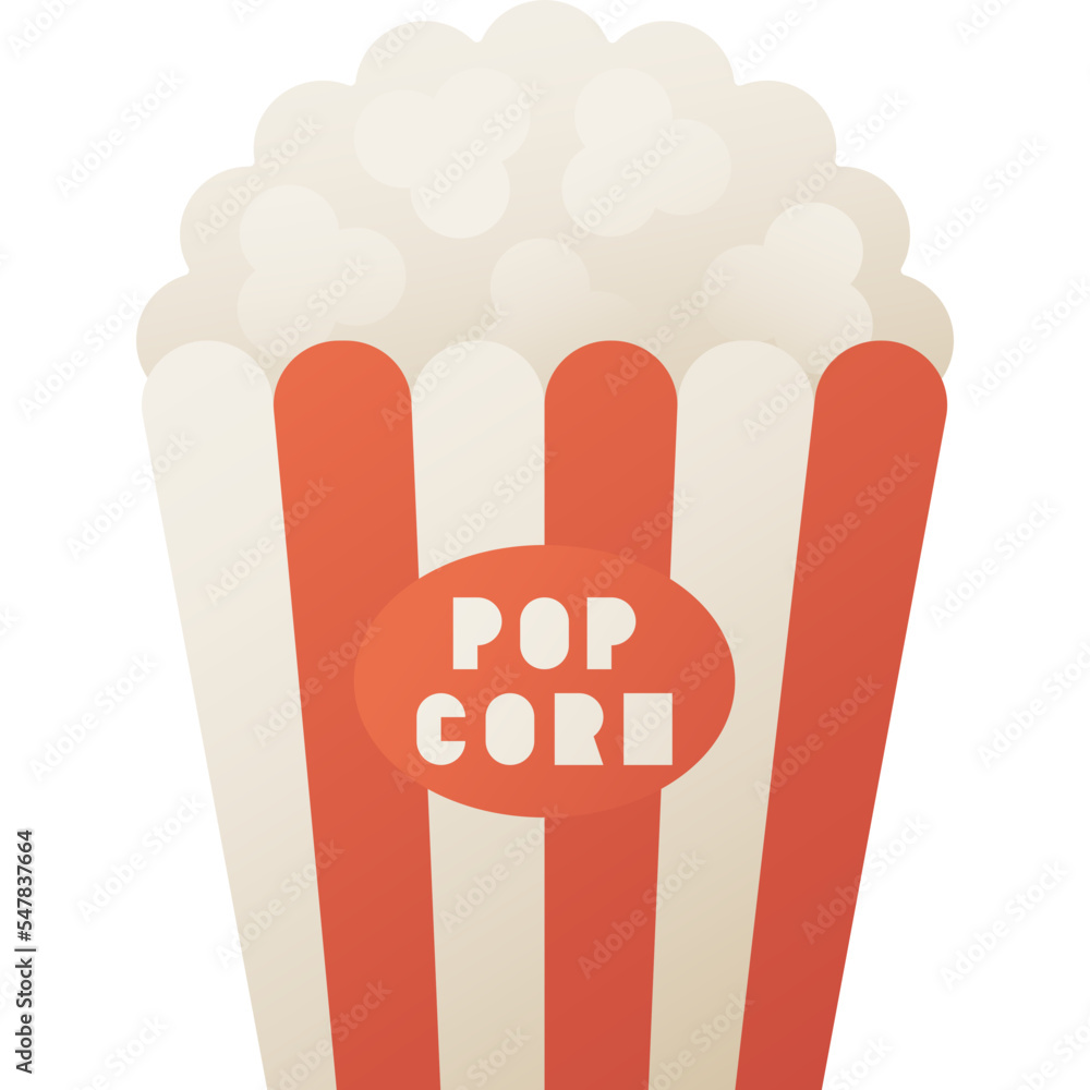 Obraz premium Popcorn isolated on white background, illustration, icon, element