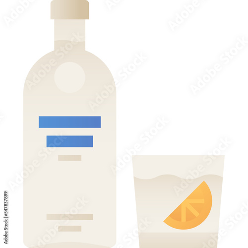 Vodka isolated on white background, illustration, icon, element
