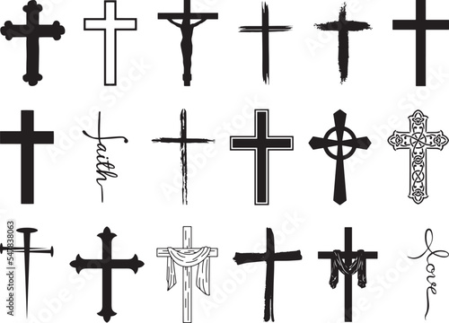 Fotografering Religious CROSS BUNDLE, Jesus Cross, Old Rugged Cross , Christian ,Cross , Relig