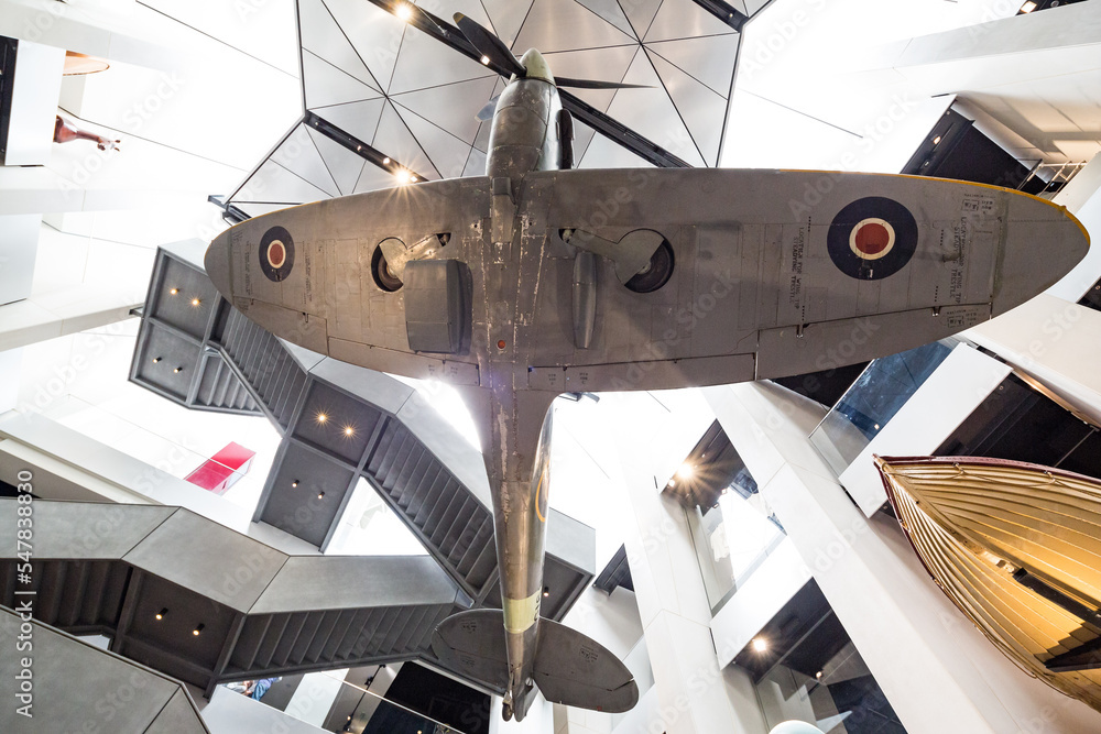 Obraz premium London UK June 12th 2015 : Interior views of a Spitfire at the Imperial War Museum, London.