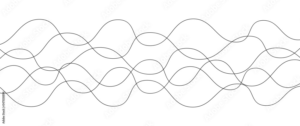 Abstract line minimal wave pattern. Black wavy background with horizontal lines. Vector, 2023 Abstract line minimal wave pattern. Black wavy background with horizontal lines. Vector, 2023