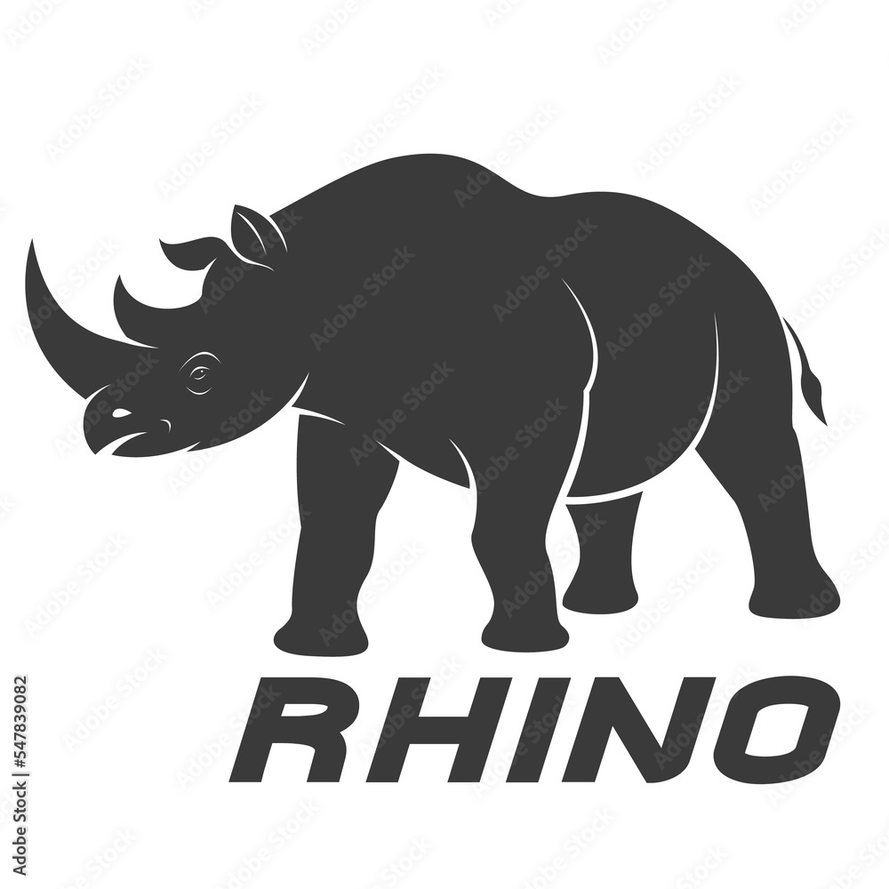 Obraz premium Rhinoceros design isolated on transparent background. Wild Animals.