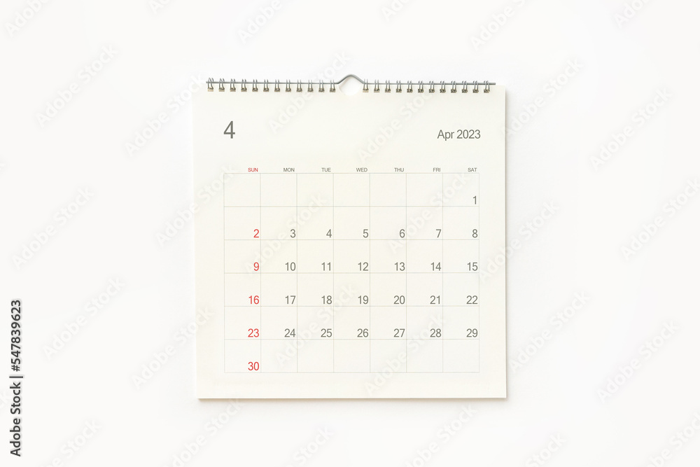 April 2022 calendar page on white. Calendar background for reminder, business planning, appointment meeting and event. April 2022 calendar page on white. Calendar background for reminder, business planning, appointment meeting and event.