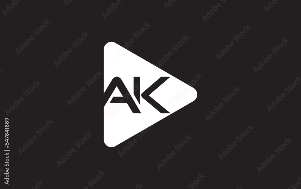 Play button icon vector and play button logo symbol with icon letter ...