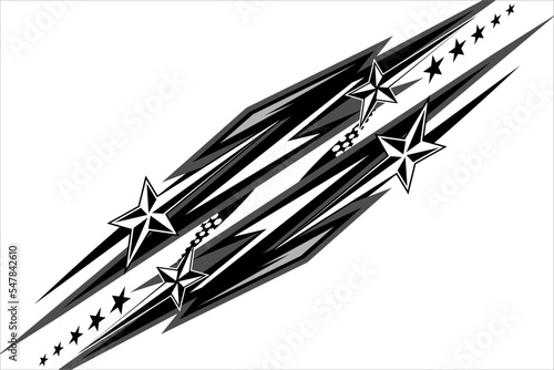 vector racing background design with a unique pattern of line variations and a combination of grayscale colors with star effects