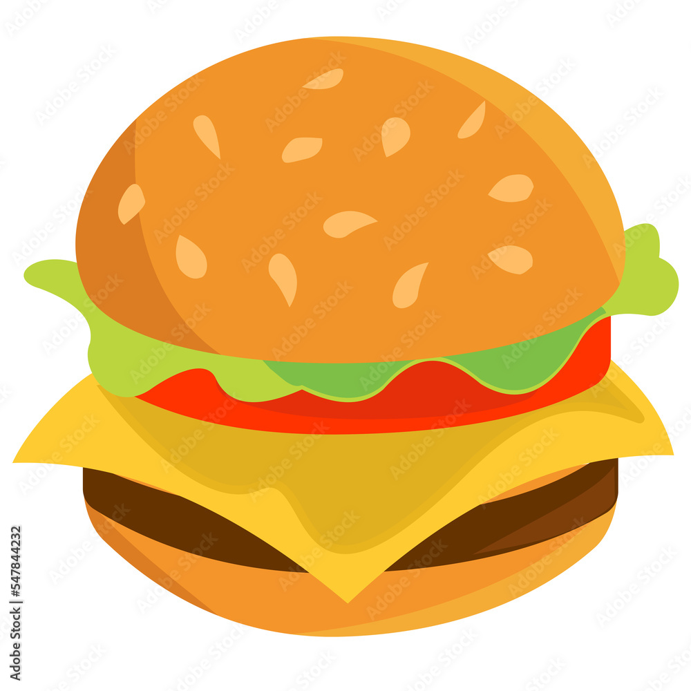 burger cartoon icon. cartoon vector icon isolated on white background.