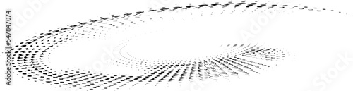 Sketchy framing halftone curlicue. Vector.
