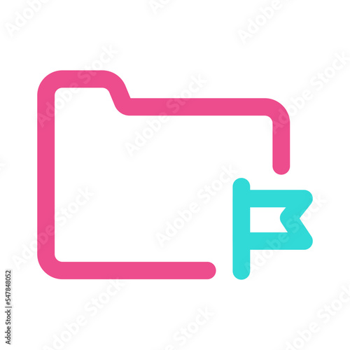 Folder Icon with Two Tone Colour Style
