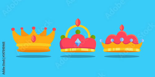 flat design reyes magos crowns set photo