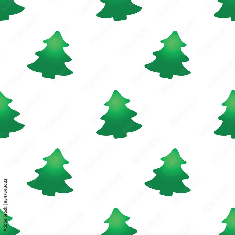 Vector seamless pattern with color fir, pine, xmas tree, in flat style. Bright backgrounds and textures for Merry Christmas and happy New Year