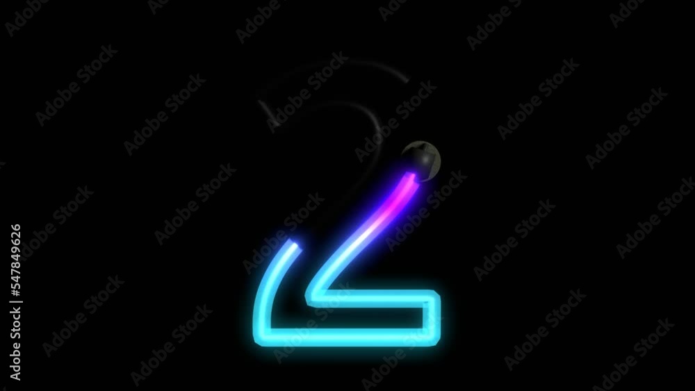Animated Neon Lights with Reflection Themed Font Number 2 Animated Neon Lights with Reflection Themed Font Number 2