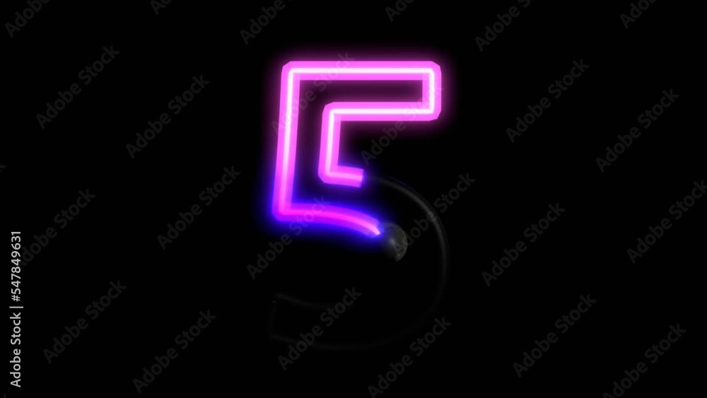 Animated Neon Lights with Reflection Themed Font Number 5 Animated Neon Lights with Reflection Themed Font Number 5