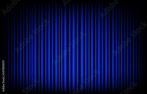 Curtain vector background technology concept. Modern abstract blue background. Vector illustration. Stage curtains with spotlight blue neon lines backgrounds for sign corporate advertisement business.