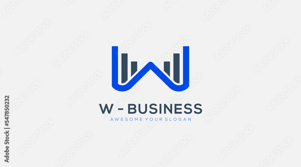 letter W logo design template vector icon
