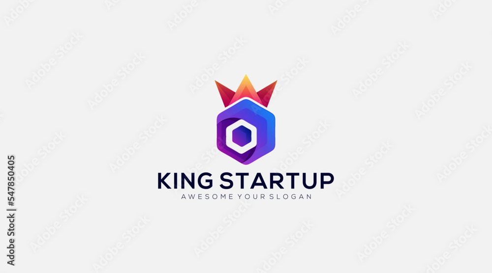 King start up vector logo design icon template King start up vector logo design icon template