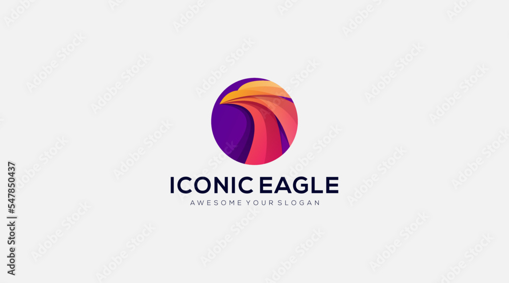 Iconic eagle logo design icon vector template Iconic eagle logo design icon vector template