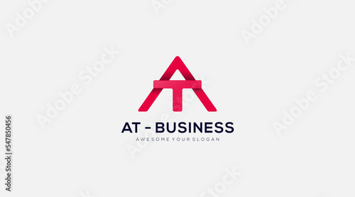 AT Finance business logo design vector template