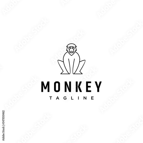 Monkey logo icon design template