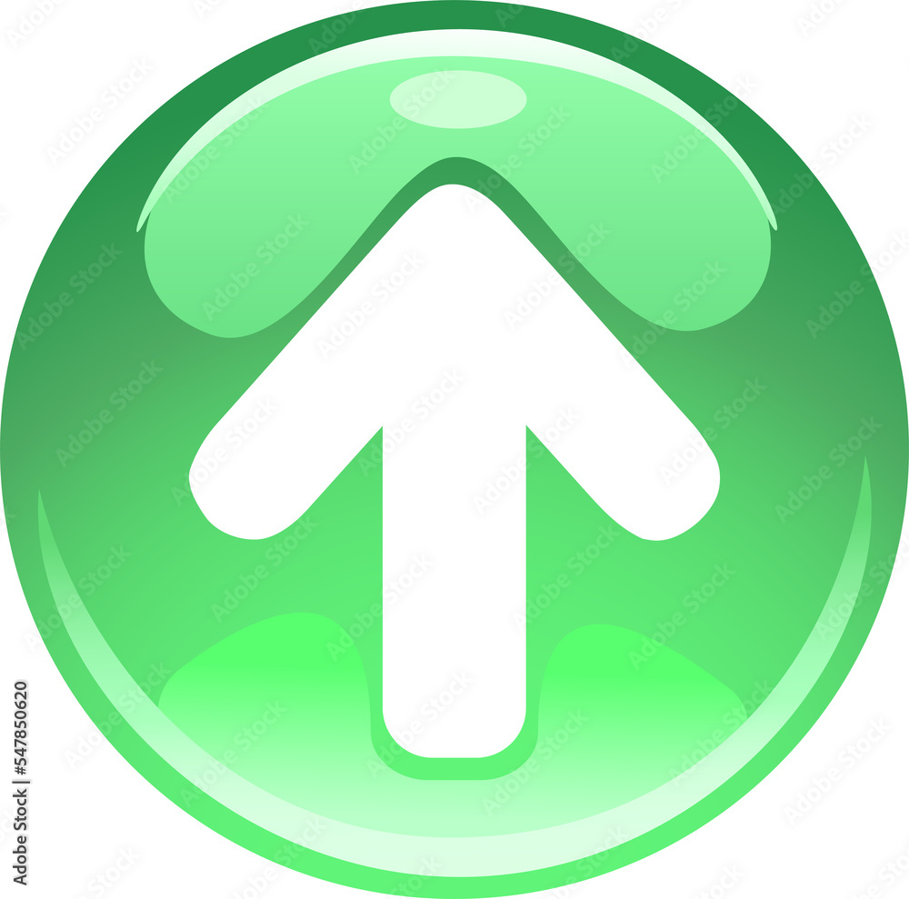 Glass Icon with Symbols Arrow