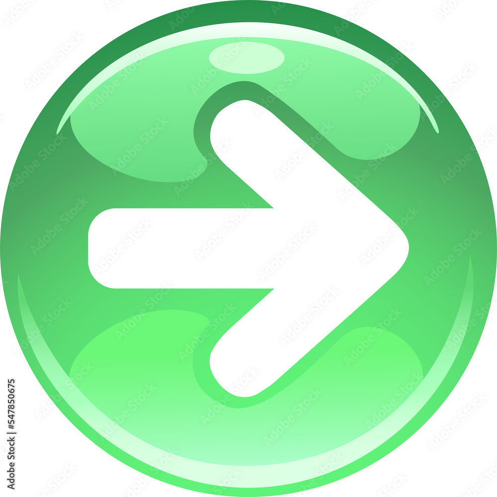 Glass Icon with Symbols Arrow