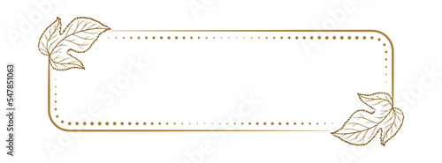 Vector horizontal rectangle dotted frame with beer hops decoration