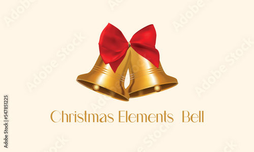 Christmas bell with red ribbon, Christmas day, 25 des, Christmas element