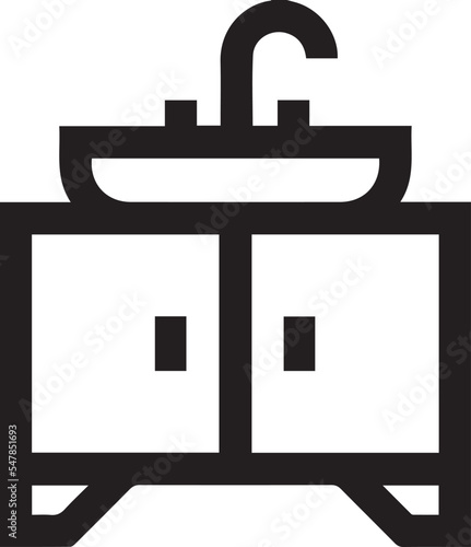 Washbasin icon. Line element from bathroom collection. Linear Washbasin icon sign for web design, infographics and more.