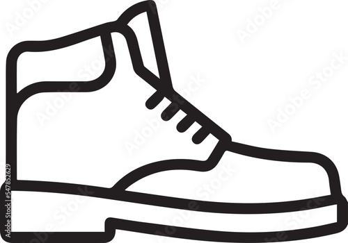 Hiking boot line icon. linear style sign for mobile concept and web design. Men boots shoe outline vector icon. Symbol, logo illustration.