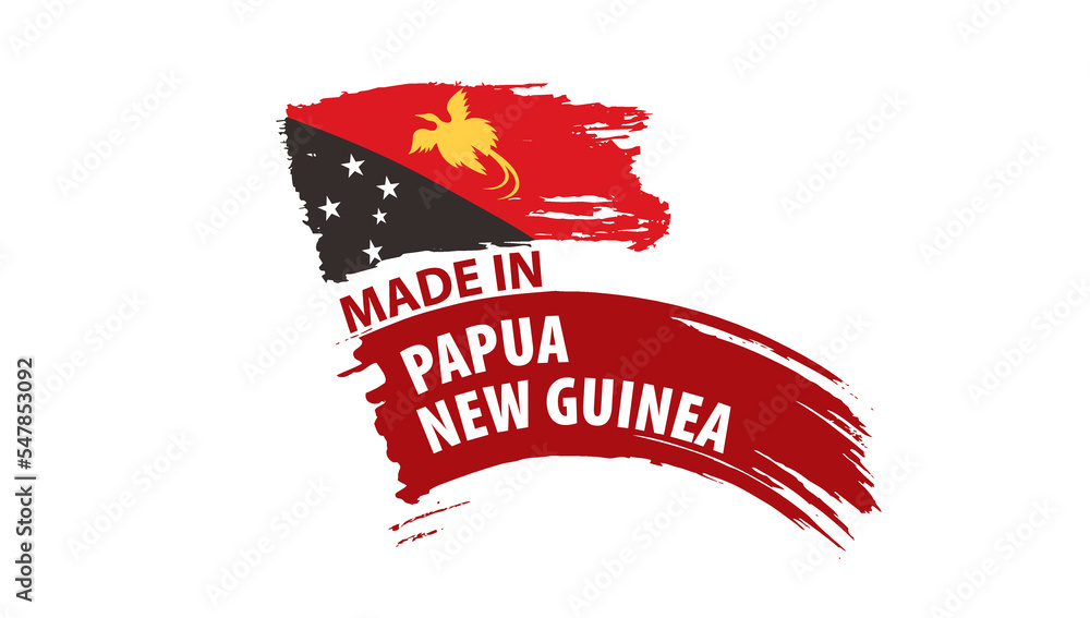 Papua New Guinea flag, vector illustration on a white background Papua New Guinea flag, vector illustration on a white background