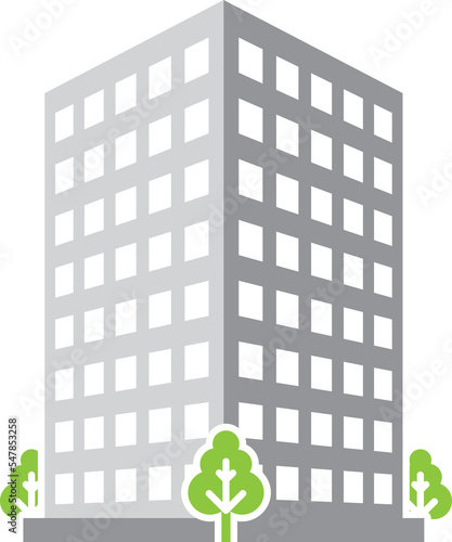Buildings green eco icon and office 
