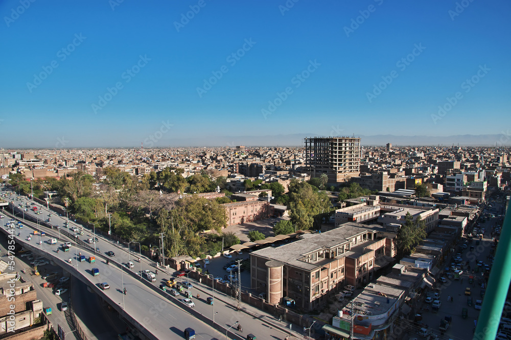 The panoramic view of Peshawar, Pakistan