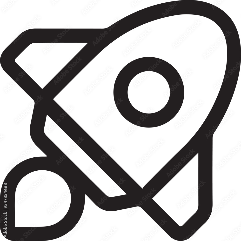 Outline rocket ship with fire. Isolated on white. Flat line icon. Vector illustration with flying rocket. Space travel. Project start up sign. Creative idea symbol. Outline rocket ship with fire. Isolated on white. Flat line icon. Vector illustration with flying rocket. Space travel. Project start up sign. Creative idea symbol.
