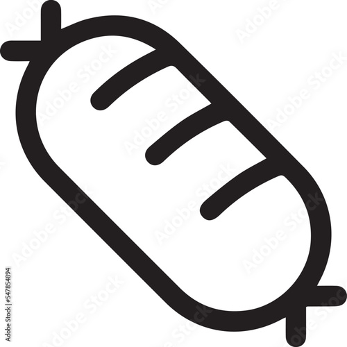 vector salami sausage black simple icon. Vector salami sausage linear simple icon isolated on white background