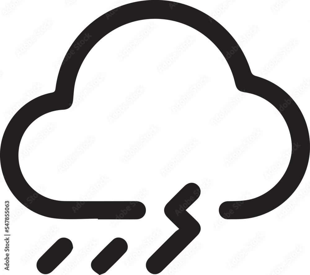 Thunder storm icon with cloud, lightning and rain. Simple weather logo of thunderstorm with thonderbolt. Flat vector illustration isolated on white background Thunder storm icon with cloud, lightning and rain. Simple weather logo of thunderstorm with thonderbolt. Flat vector illustration isolated on white background