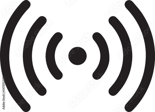 Signal transmission icon. Antenna or broadcasting tower and signal waves. Vector Illustration