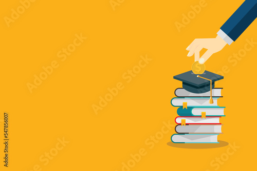 Investment in learning, education, knowledge. Student loan and scholarship.