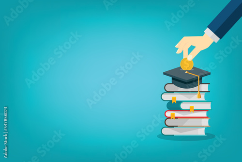 Investment in learning, education, knowledge. Student loan and scholarship.