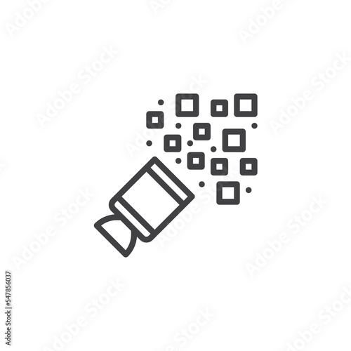 Confetti cannon line icon